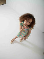 Girls' Pastel Floral Dress with Bow – Soft Summer Casual Dress