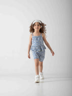 Girls' Floral Two-Piece Summer Set – Peplum Top & Shorts