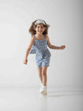 Girls' Floral Two-Piece Summer Set – Peplum Top & Shorts