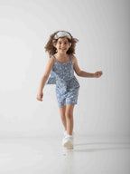 Girls' Floral Two-Piece Summer Set – Peplum Top & Shorts