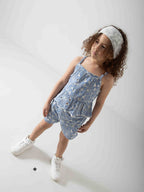 Girls' Floral Two-Piece Summer Set – Peplum Top & Shorts