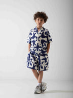 Boys' Tie-Dye Two-Piece Summer Set – Printed T-Shirt & Shorts
