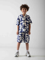 Boys' Tie-Dye Two-Piece Summer Set – Printed T-Shirt & Shorts