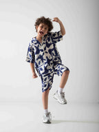 Boys' Tie-Dye Two-Piece Summer Set – Printed T-Shirt & Shorts