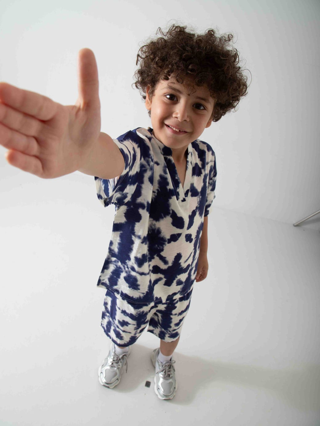 Boys' Tie-Dye Two-Piece Summer Set – Printed T-Shirt & Shorts