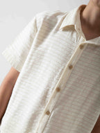 Boys' Linen Blend Two-Piece Summer Set – Short Sleeve Shirt & Shorts
